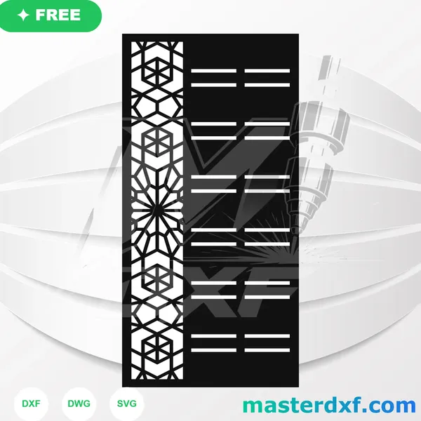 Hexagon Pattern Address Plaque Free DXF File DXF File